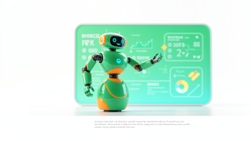 AI聊天机器人界面，显示对话窗口和智能回复功能，现代化科技感设计