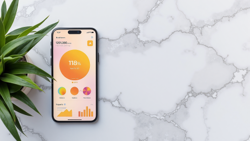 健身应用移动端界面，显示运动计划和健康数据统计，清新绿色配色